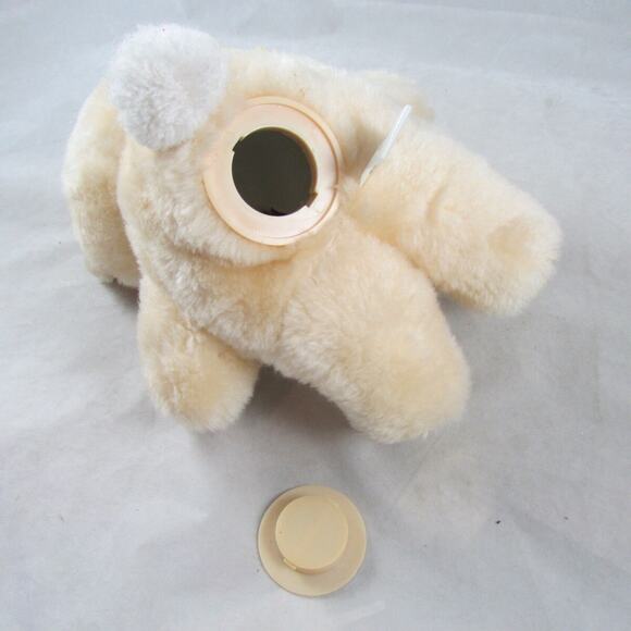 Plush Teddy Bear Babys First Bank Gingham Accents Bib 9" Vintage Hallmark 1982 - Picture 6 of 8